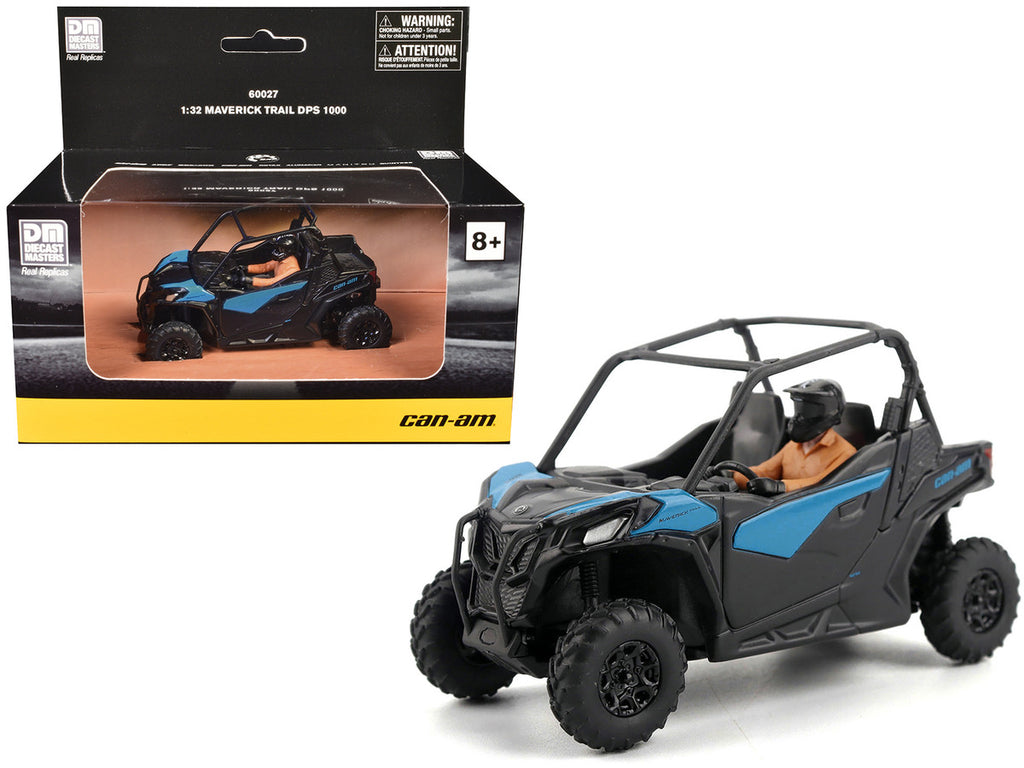 Can-Am Maverick Trail DPS 1000 Blue and Black with Driver Figure 1/32 Diecast Model by BRP Models-4