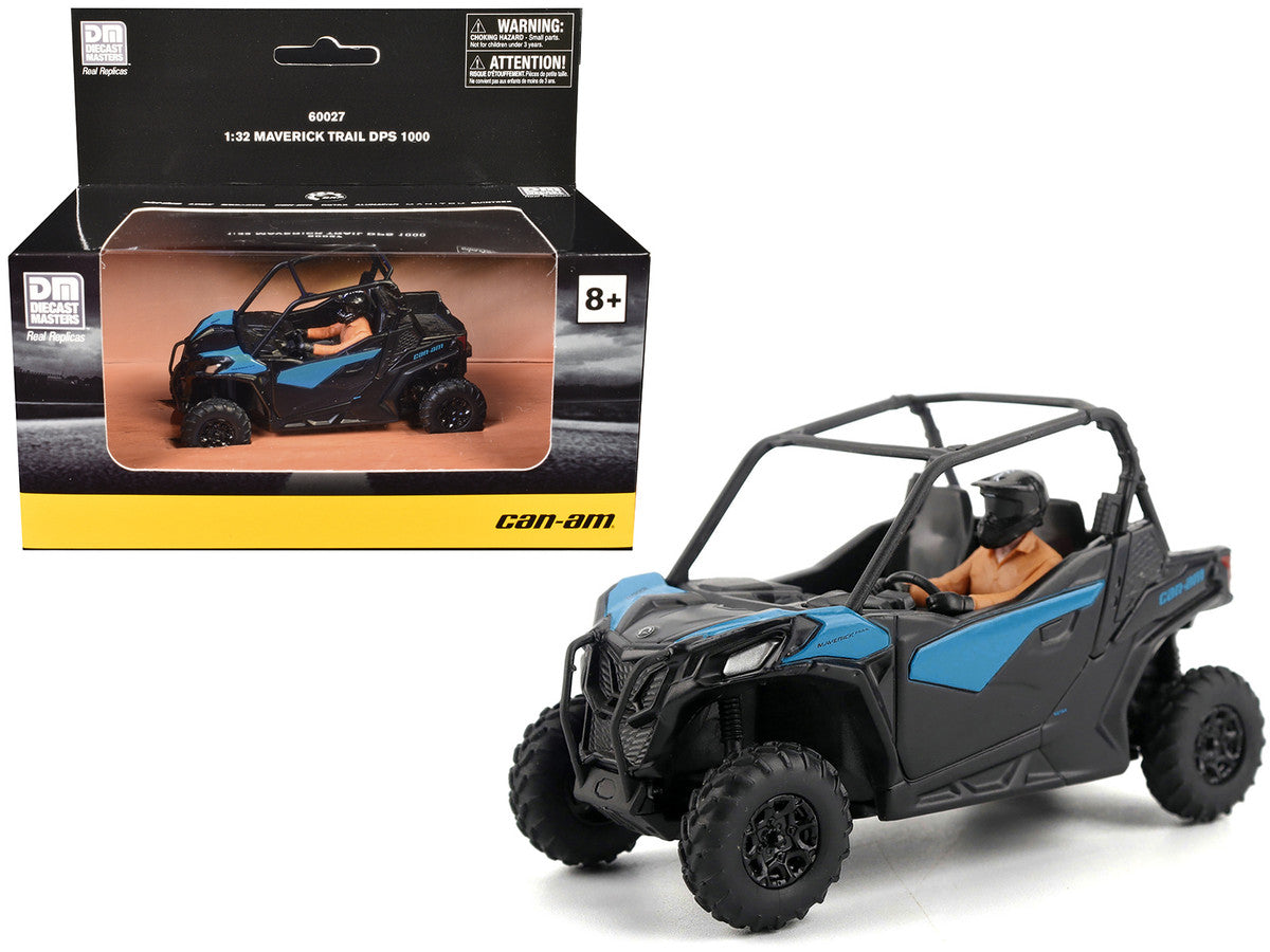 Can-Am Maverick Trail DPS 1000 Blue and Black with Driver Figure 1/32 Diecast Model by BRP Models-4