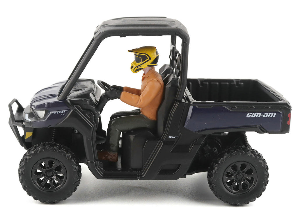 Can-Am Defender XT HD9 Navy Blue and Black with Driver Figure 1/32 Diecast Model by BRP Models-1