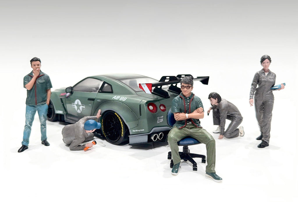 "Top Tuners" 5 piece Figure Set "Premium" Series for 1/18 Scale Models by American Diorama-0