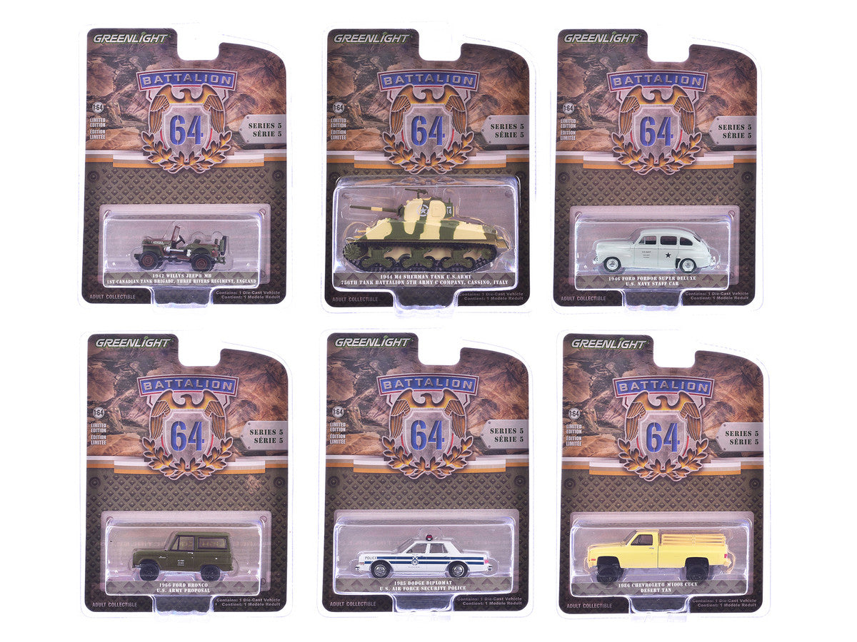 "Battalion 64" Series 5 Set of 6 pieces 1/64 Diecast Models by Greenlight-2