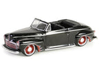 1947 Ford Deluxe Convertible Lowrider Black wit h Red Graphics "California Lowriders" Series 5 1/64 Diecast Model Car by Greenlight-0