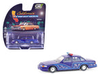 1992 Ford Crown Victoria Lowrider Blue with Graphics and Lightbar "California Lowriders" Series 7 1/64 Diecast Model Car by Greenlight-4