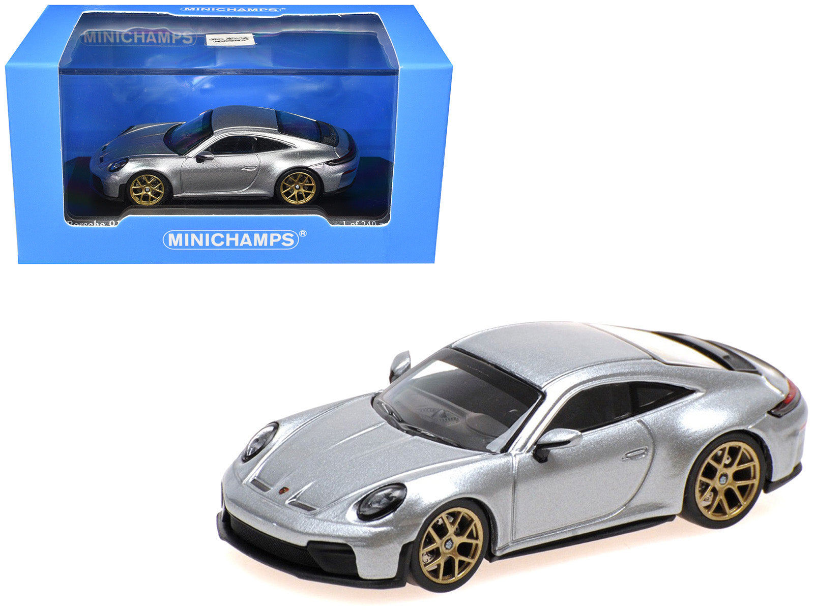 2025 Porsche 911 (992.2) GT3 Touring Silver Metallic Limited Edition to 240 pieces Worldwide 1/64 Diecast Model Car by Minichamps