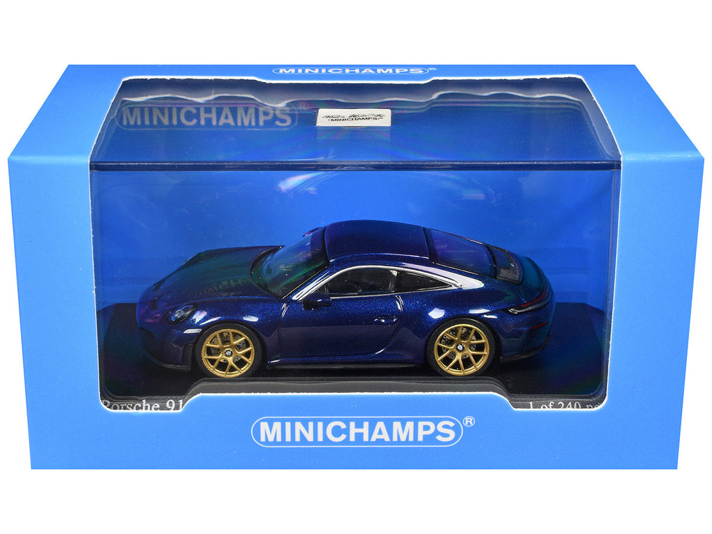 2025 Porsche 911 (992.2) GT3 Touring Blue Metallic Limited Edition to 240 pieces Worldwide 1/64 Diecast Model Car by Minichamps-2