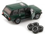 Land Rover Range Rover Classic LSE RHD (Right Hand Drive) Green with Sunroof with Extra Wheels 1/64 Diecast Model Car by BM Creations-2