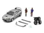 Toyota Celica GT-Four RHD (Right Hand Drive) ID Silver Metallic with 2 Figures and Accessories 1/64 Diecast Model Car by BM Creations-1