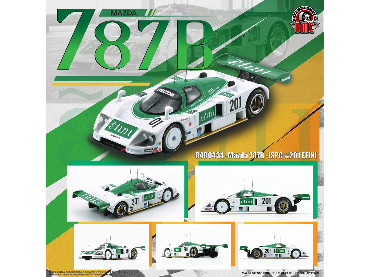 Mazda 787B #201 Johnny Herbert - Maurizio Sandro Sala "Efini" "All Japan Sports Prototype Car Endurance Championship" (1991) 1/64 Diecast Model Car by BM Creations-3