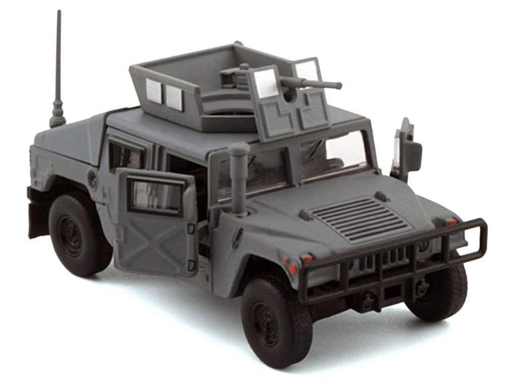 HUMVEE 4-CT Military Vehicle Matt Gray with Alternative Tops 1/64 Diecast Model Car by BM Creations-1