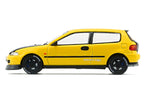 Honda Civic EG6 RHD (Right Hand Drive) Yellow with Carbon Hood with Alternates 1/64 Diecast Model Car by BM Creations-2