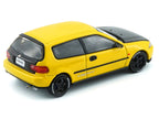 Honda Civic EG6 RHD (Right Hand Drive) Yellow with Carbon Hood with Alternates 1/64 Diecast Model Car by BM Creations-4