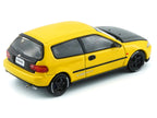 Honda Civic EG6 RHD (Right Hand Drive) Yellow with Carbon Hood with Alternates 1/64 Diecast Model Car by BM Creations