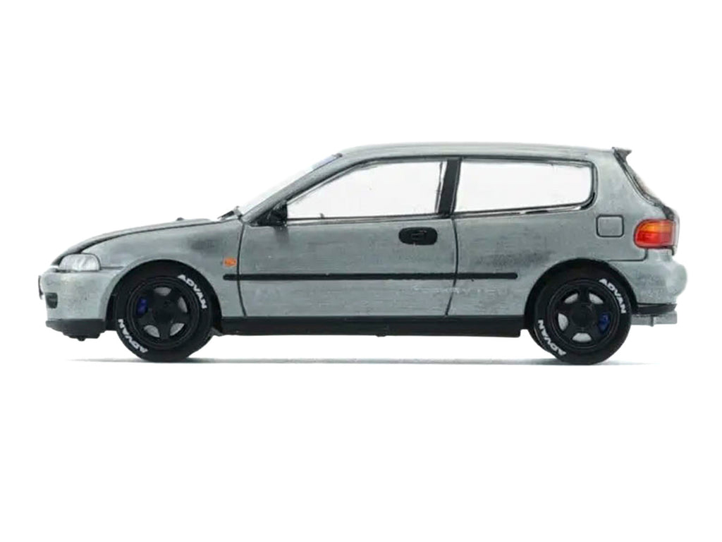 Honda Civic EG6 RHD (Right Hand Drive) Raw Metal with Carbon Hood with Alternates 1/64 Diecast Model Car by BM Creations-0