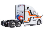 2018 Freightliner Cascadia Truck Tractor White with Black and Orange Stripes 1/64 Diecast Model by IXO Models-1
