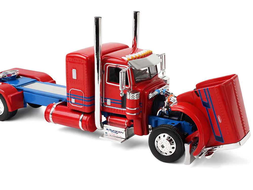 Peterbilt 389 with 36" Flat Top Sleeper and Heil Fuel Tank Trailer "Sancken Custom Truck by Amcan" Red "Big Rigs" Series II #3 1/64 Diecast Model by DCP/First Gear-2