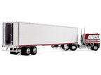 Kenworth K100 COE Flat Top and 53' Utility Trailer with Reefer "Red's Favorites - Jim Skrinar" Red with White Stripes 1/64 Diecast Model by DCP/First Gear-1