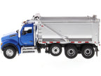Kenworth T880S SFFA Tandem Axle with Pusher Axle OX Stampede Dump Truck Blue and Chrome "Transport Series" 1/50 Diecast Model by Diecast Masters-1
