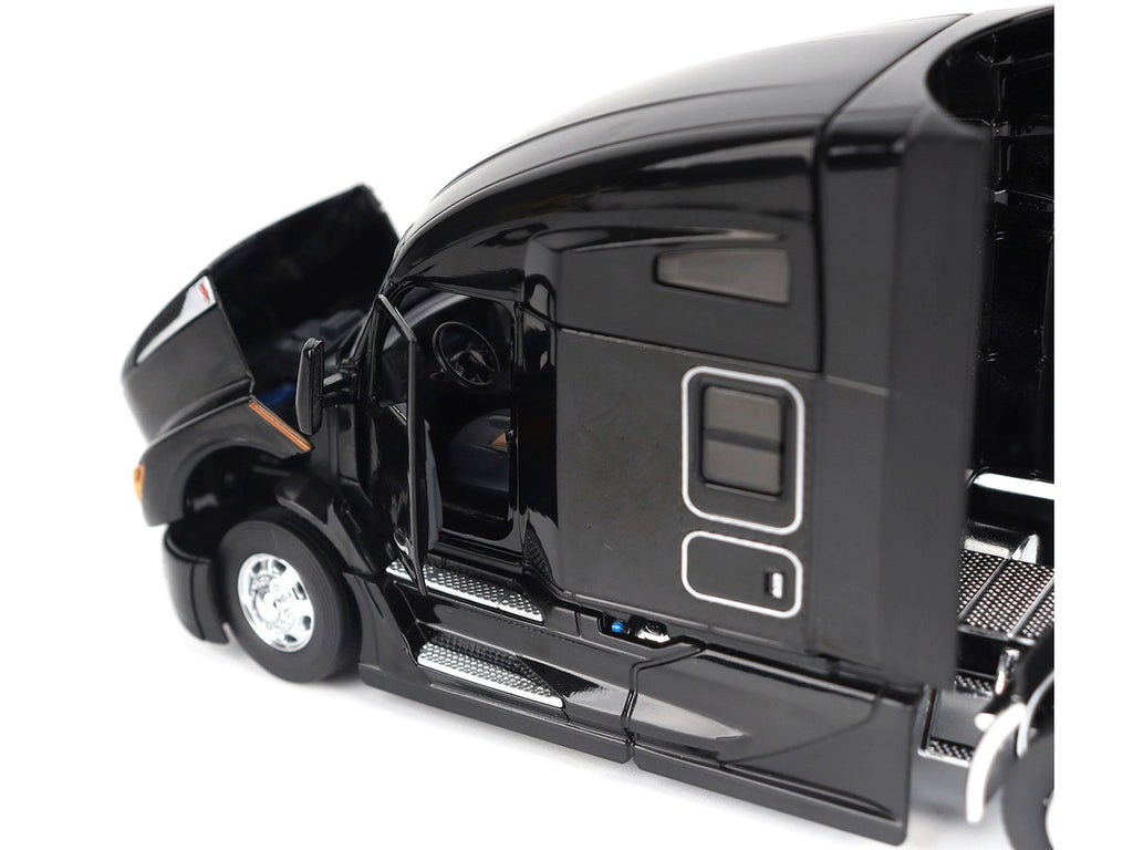 Kenworth T680 76" High Roof Sleeper Cab Truck Tractor Black "Transport Series" 1/50 Diecast Model by Diecast Masters-3