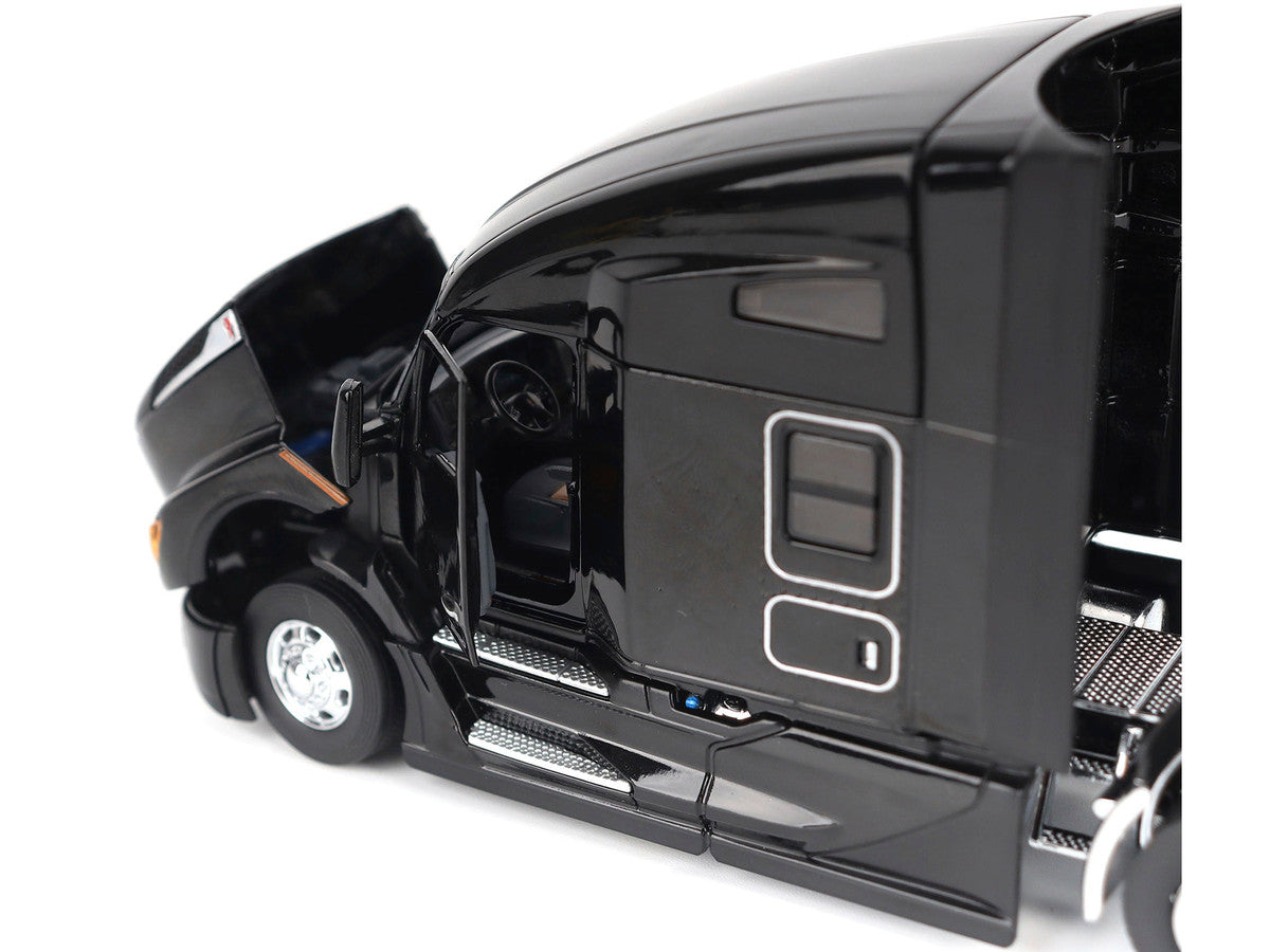 Kenworth T680 76" High Roof Sleeper Cab Truck Tractor Black "Transport Series" 1/50 Diecast Model by Diecast Masters-3