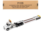 Kenworth T880 SBFA Tridem Truck with Trail King HDG Lowboy Trailer White "Transport Series" 1/50 Diecast Model by Diecast Masters-4