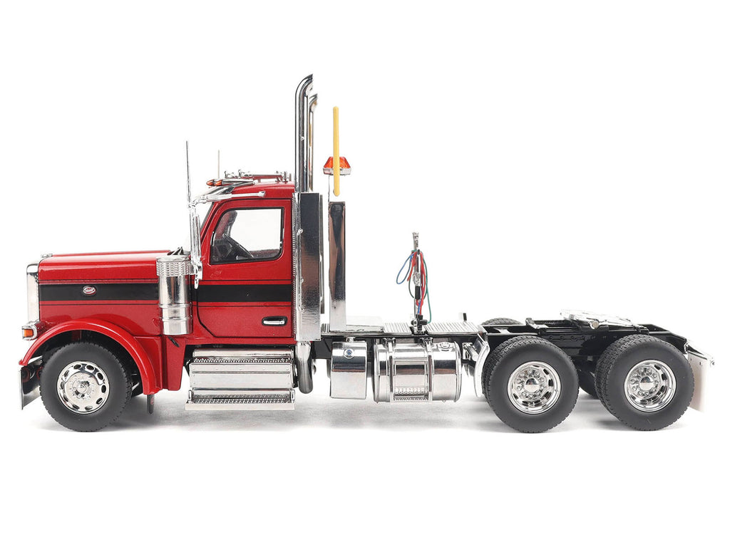 Peterbilt 589 Tandem-Axle Truck Tractor with Day Cab Legendary Red "Transport Series" 1/32 Diecast Model by Diecast Masters