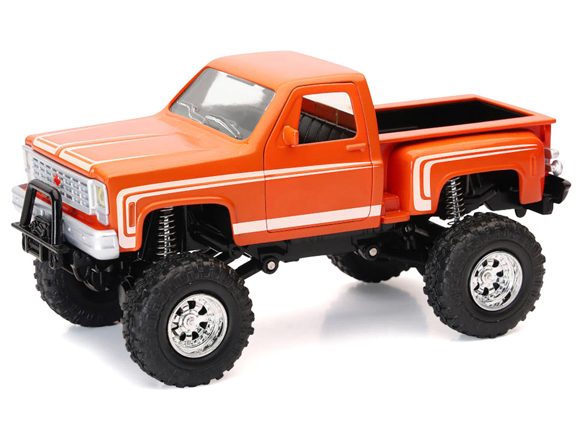Chevrolet Sport Step Side Pickup Truck Orange with White Graphics "Xtreme Off-Road" Series 1/30 Diecast Model by New Ray-1