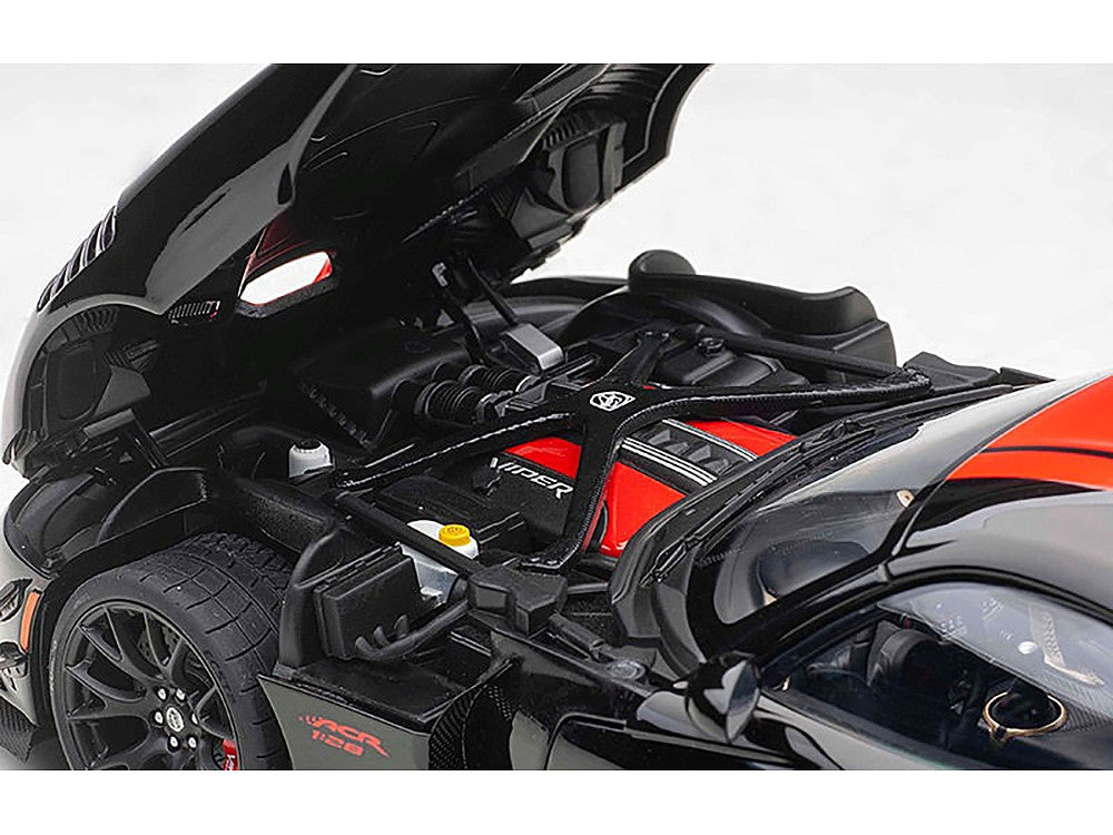 2017 Dodge Viper 1:28 Edition ACR Black with Red Stripes 1/18 Model Car by Autoart-2