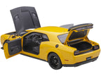 Dodge Challenger SRT Hellcat Widebody Yellow Jacket with Satin Black Hood 1/18 Model Car by Autoart-1