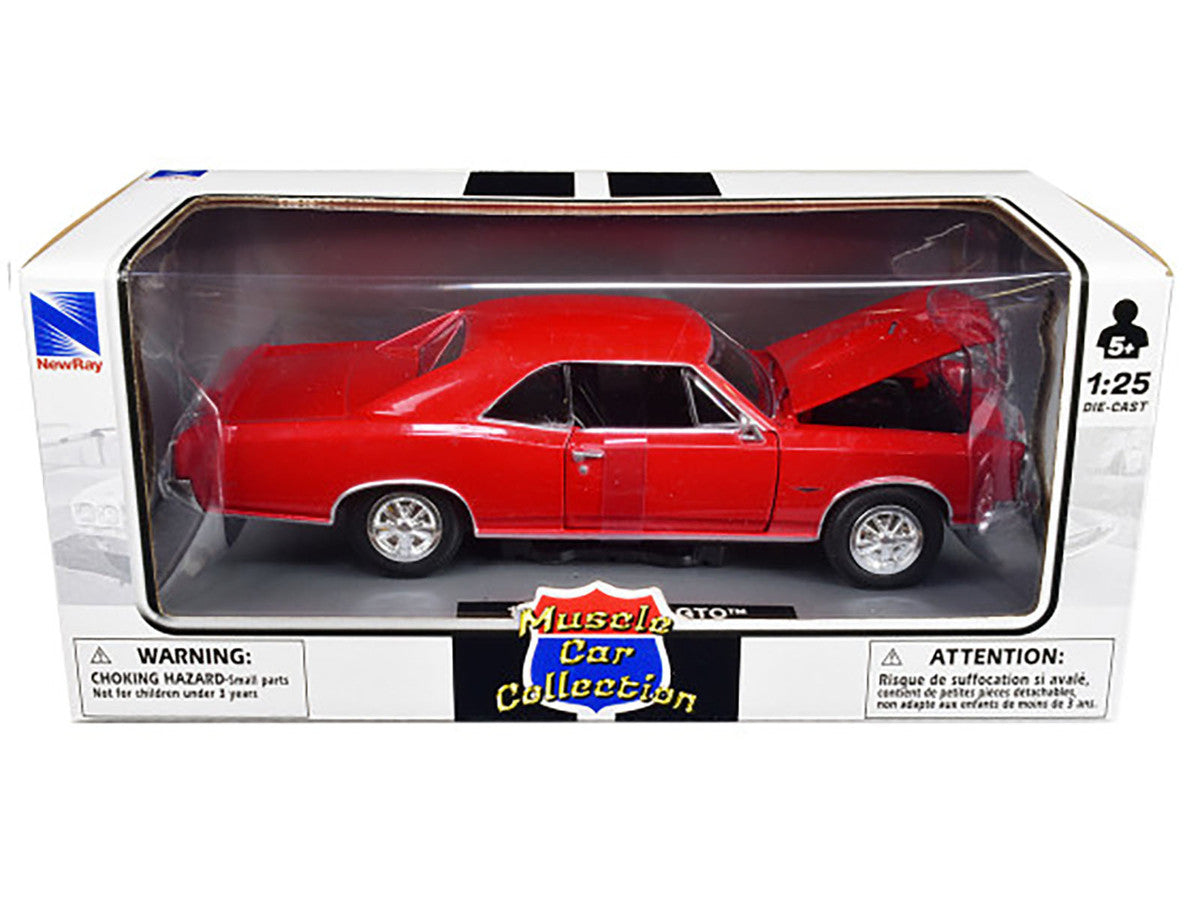 1966 Pontiac GTO Red "Muscle Car Collection" 1/25 Diecast Model Car by New Ray-2