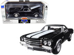 1970 Chevrolet El Camino SS Black with White Stripes "Muscle Car Collection" 1/25 Diecast Model Car by New Ray-2