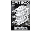 Modular Diecast 3D Parking Rack Display Stand Set of 10 Racks for 1/64 Scale Model Cars by Pitbox-2