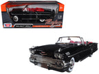 1958 Chevrolet Impala Convertible Black with Red Interior "Timeless Classics" 1/18  Diecast Model Car by Motormax-2