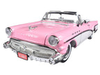1957 Buick Roadmaster Convertible Pink and White 1/18 Diecast Model Car by Motormax