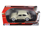 1966 Volkswagen Beetle Beige 1/24 Diecast Model Car by Motormax