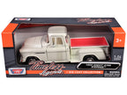 1955 Chevrolet 3100 Stepside Pickup Truck Cream with White Interior "Timeless Legends" Series 1/24 Diecast Model Car by Motormax-2