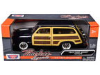 1949 Ford Woody Wagon Dark Blue 1/24 Diecast Model Car by Motormax-2