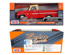 1966 Chevrolet C10 Fleetside Pickup Truck Red with Cream Top "American Classics" 1/24 Diecast Model Car by Motormax-2