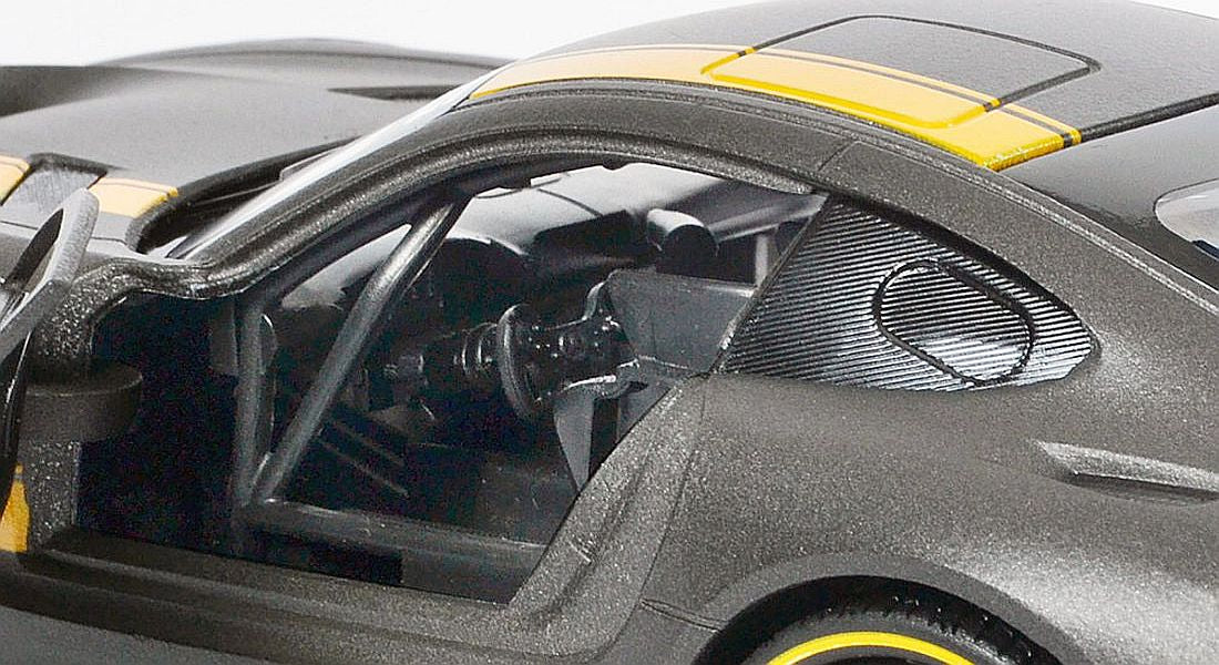 Mercedes AMG GT3 #1 Matt Gray with Yellow Stripes "GT Racing" 1/24 Diecast Model Car by Motormax