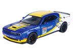 2018 Dodge Challenger SRT Hellcat Widebody #284 Blue Metallic and White with Yellow Graphics "GT Racing" Series 1/24 Diecast Model Car by Motormax-0