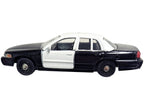 Ford Crown Victoria Police Interceptor Black and White 1/43 Diecast Model Car by Motormax-2