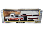 1966 Chevrolet C10 Fleetside Pickup Truck Silver Metallic with Brown Sides with Camper Shell "American Classics" Series 1/24 Diecast Model Car by Motormax-2