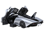 McLaren Speedtail Supernova Silver Metallic with Black Top and Suitcase Accessories 1/18 Model Car by Autoart-1