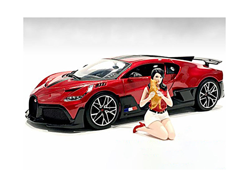 "Girls Night Out" Gigi with Cat Figurine for 1/18 Scale Models by American Diorama-0