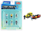 "Car Meet 1" 6 piece Diecast Figurine Set for 1/64 Scale Models by American Diorama-0