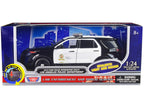 2015 Ford Police Interceptor Utility Black and White "Los Angeles Police Department (LAPD)" with Flashing Light Bar and Front and Rear Lights and Sounds 1/24 Diecast Model Car by Motormax-2