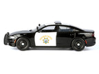 2023 Dodge Charger Pursuit Police Car "California Highway Patrol" Black and White "Law Enforcement and Public Service" Series 1/24 Diecast Model Car by Motormax-0
