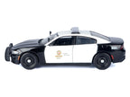 2023 Dodge Charger Pursuit Police Car "LAPD (Los Angeles Police Department)" Black and White "Law Enforcement and Public Service" Series 1/24 Diecast Model Car by Motormax-0