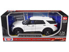 2022 Ford Police Interceptor Utility Unmarked White "Builder's Kit" "Law Enforcement and Public Service" Series 1/24 Diecast Model Car by Motormax-1