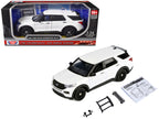2022 Ford Police Interceptor Utility Unmarked White "Builder's Kit" "Law Enforcement and Public Service" Series 1/24 Diecast Model Car by Motormax-2