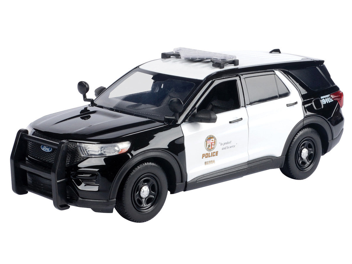 2022 Ford Police Interceptor Utility "Los Angeles Police Department" Black and White "Law Enforcement and Public Service" Series 1/24 Diecast Model Car by Motormax-0
